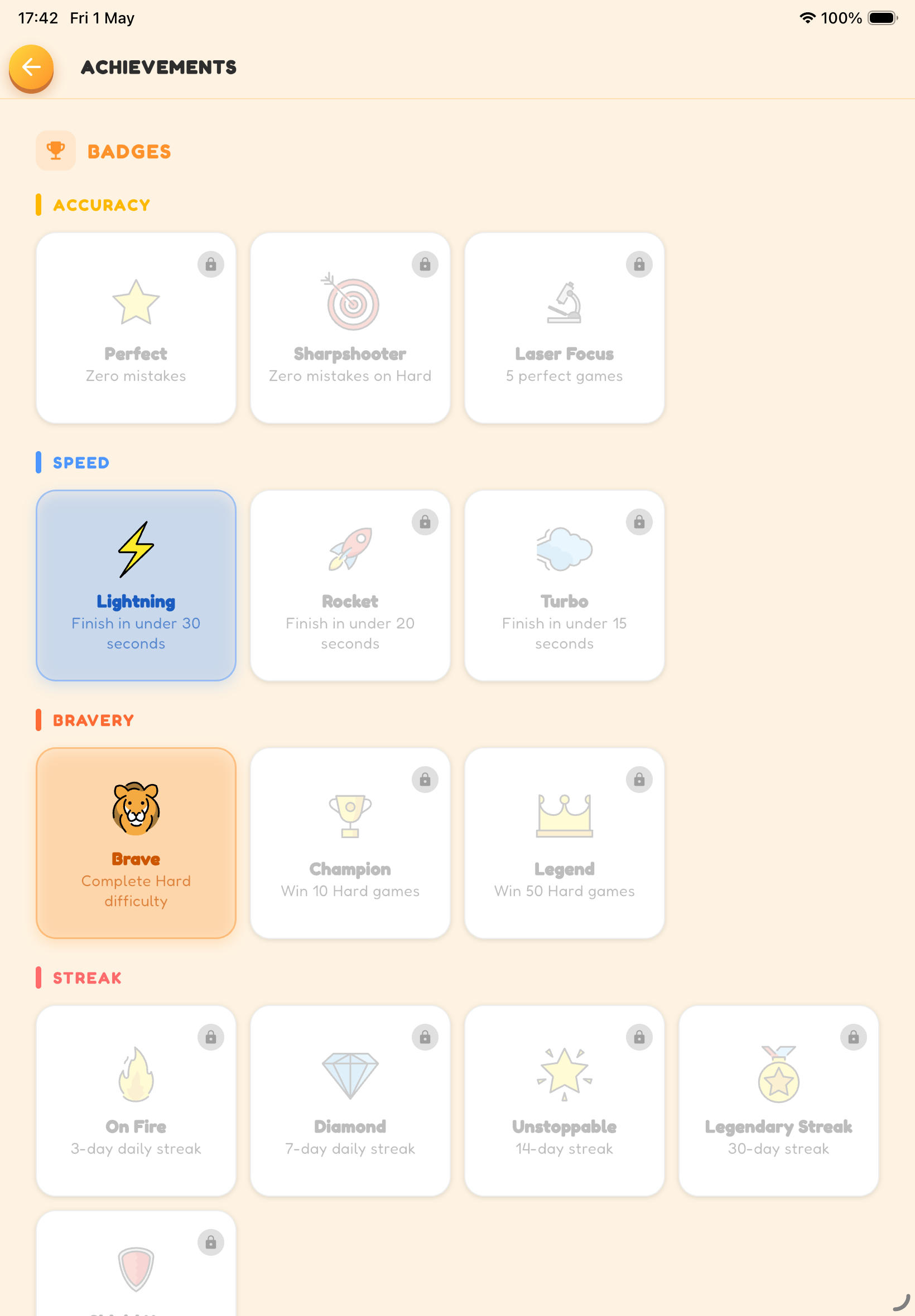 Achievements — iPad